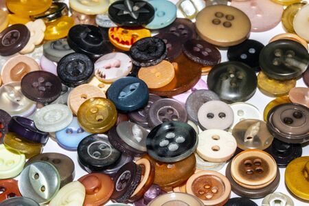 A Collection of Multicolour Different Size Buttonsの写真素材