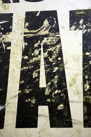 Written Wording in Distressed State Typography Found Letter A