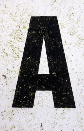 Written Wording in Distressed State Typography Found Letter Aの写真素材