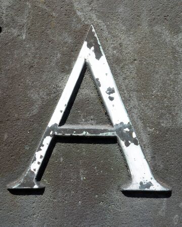 Written Wording in Distressed State Typography Found Letter Aの写真素材