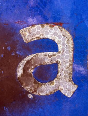 Written Wording in Distressed State Typography Found Letter Aの写真素材