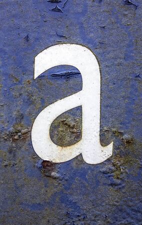 Written Wording in Distressed State Typography Found Letter Aの写真素材