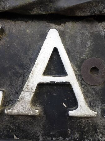 Written Wording in Distressed State Typography Found Letter Aの写真素材