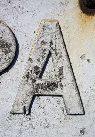 Written Wording in Distressed State Typography Found Letter Aの写真素材