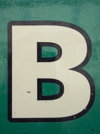 Written Wording in Distressed State Typography Found Letter Bの写真素材