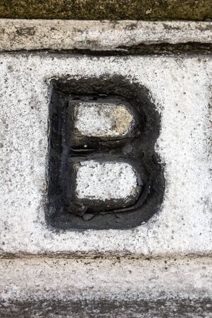 Written Wording in Distressed State Typography Found Letter Bの写真素材