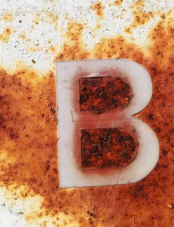 Written Wording in Distressed State Typography Found Letter Bの写真素材