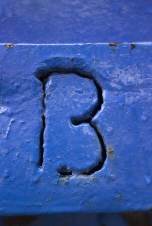 Written Wording in Distressed State Typography Found Letter Bの写真素材