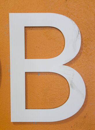 Written Wording in Distressed State Typography Found Letter Bの写真素材