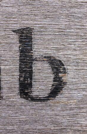 Written Wording in Distressed State Typography Found Letter Bの写真素材