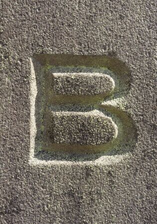 Written Wording in Distressed State Typography Found Letter Bの写真素材