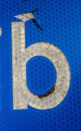 Written Wording in Distressed State Typography Found Letter Bの写真素材