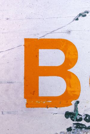 Written Wording in Distressed State Typography Found Letter Bの写真素材