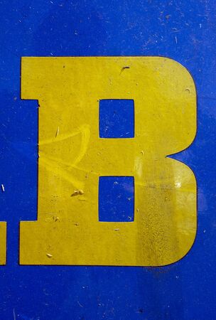 Written Wording in Distressed State Typography Found Letter Bの写真素材