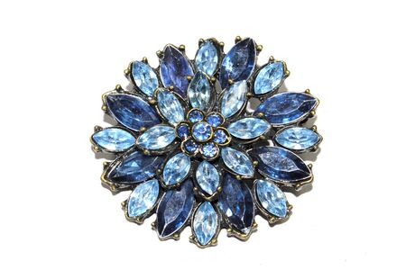 Ladies Vintage Antique Gem Jewellery On White Backgroundの写真素材