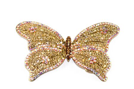 Ladies Vintage Antique Gem Jewellery On White Backgroundの写真素材