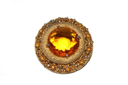 Ladies Vintage Antique Gem Jewellery On White Backgroundの写真素材