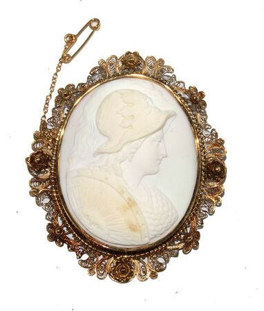 Ladies Vintage Antique Gem Jewellery On White Backgroundの写真素材