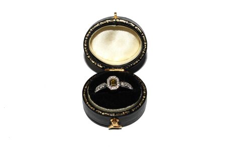 Ladies Vintage Antique Gem Jewellery On White Backgroundの写真素材