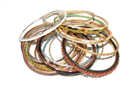 Ladies Vintage Antique Gem Jewellery On White Background
