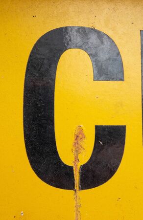 Written Wording in Distressed State Typography Found Letter Cの写真素材
