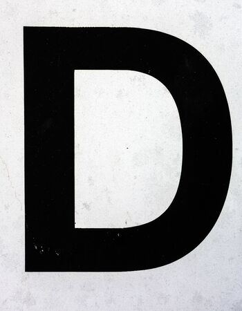 Written Wording in Distressed State Typography Found Letter Dの写真素材