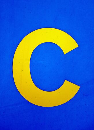 Written Wording in Distressed State Typography Found Letter Cの写真素材