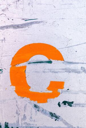 Written Wording in Distressed State Typography Found Letter Cの写真素材