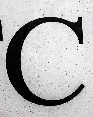Written Wording in Distressed State Typography Found Letter Cの写真素材