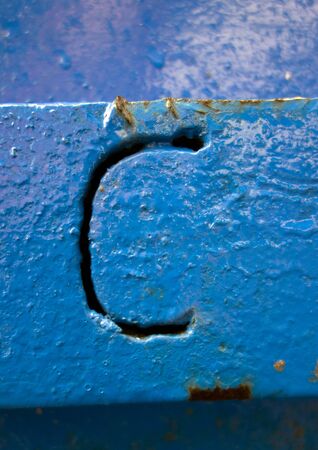 Written Wording in Distressed State Typography Found Letter C