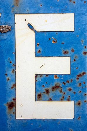 Written Wording in Distressed State Typography Found Letter Eの写真素材