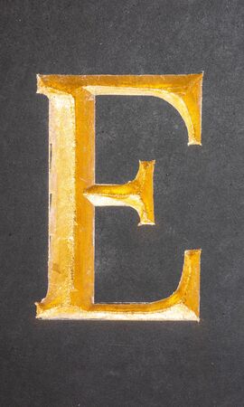 Written Wording in Distressed State Typography Found Letter Eの写真素材