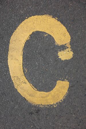Written Wording in Distressed State Typography Found Letter Cの写真素材