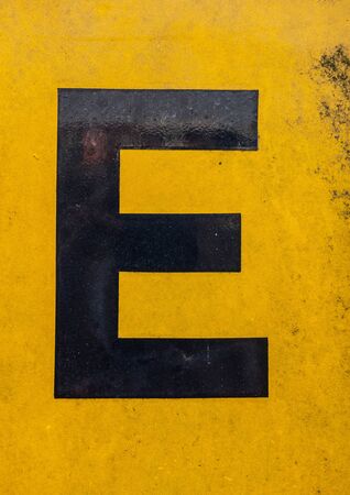 Written Wording in Distressed State Typography Found Letter Eの写真素材