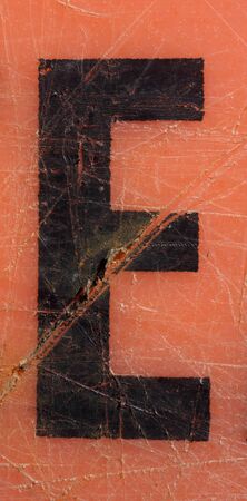 Written Wording in Distressed State Typography Found Letter Eの写真素材