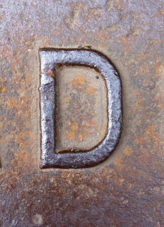 Written Wording in Distressed State Typography Found Letter Dの写真素材
