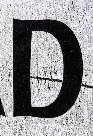 Written Wording in Distressed State Typography Found Letter Dの写真素材