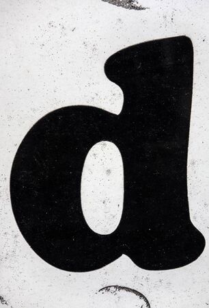 Written Wording in Distressed State Typography Found Letter Dの写真素材