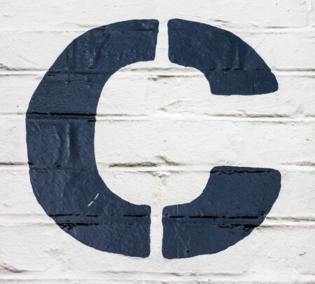 Written Wording in Distressed State Typography Found Letter Cの写真素材