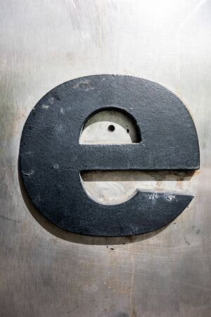 Written Wording in Distressed State Typography Found Letter Eの写真素材