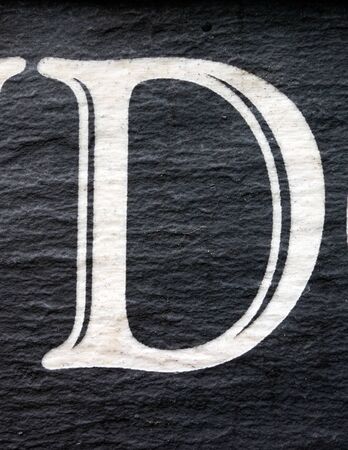 Written Wording in Distressed State Typography Found Letter Dの写真素材