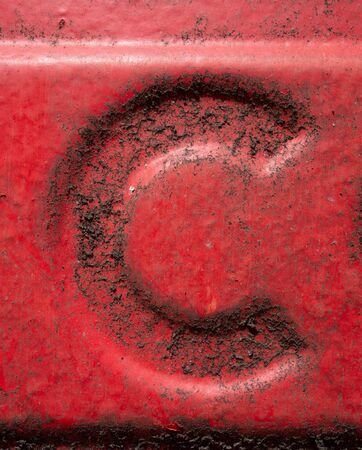 Written Wording in Distressed State Typography Found Letter Cの写真素材