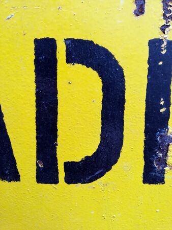 Written Wording in Distressed State Typography Found Letter Dの写真素材