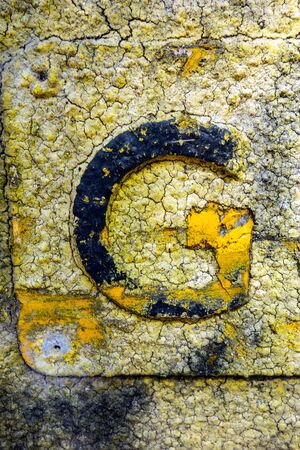 Written Wording in Distressed State Typography Found Letter gの写真素材