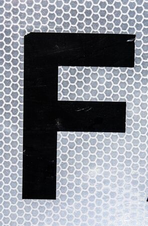 Written Wording in Distressed State Typography Found Letter fの写真素材