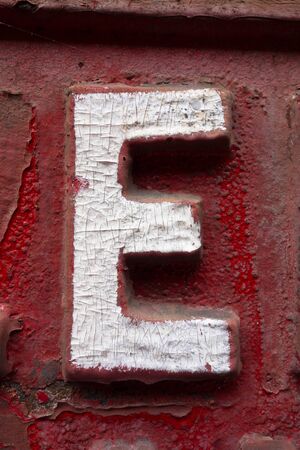 Written Wording in Distressed State Typography Found Letter Eの写真素材