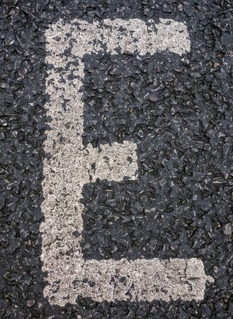 Written Wording in Distressed State Typography Found Letter Eの写真素材