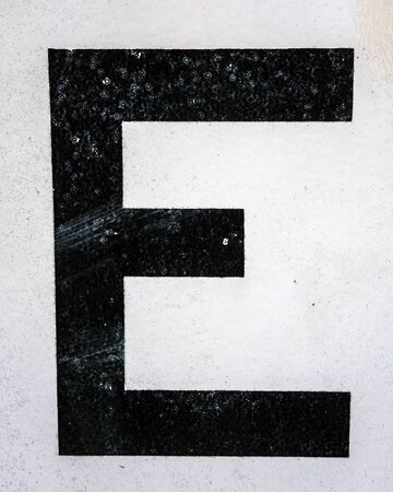 Written Wording in Distressed State Typography Found Letter Eの写真素材
