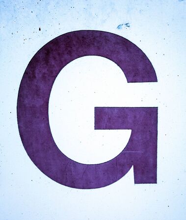 Written Wording in Distressed State Typography Found Letter g