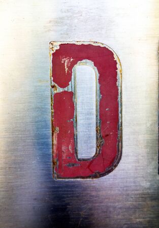 Written Wording in Distressed State Typography Found Letter Dの写真素材